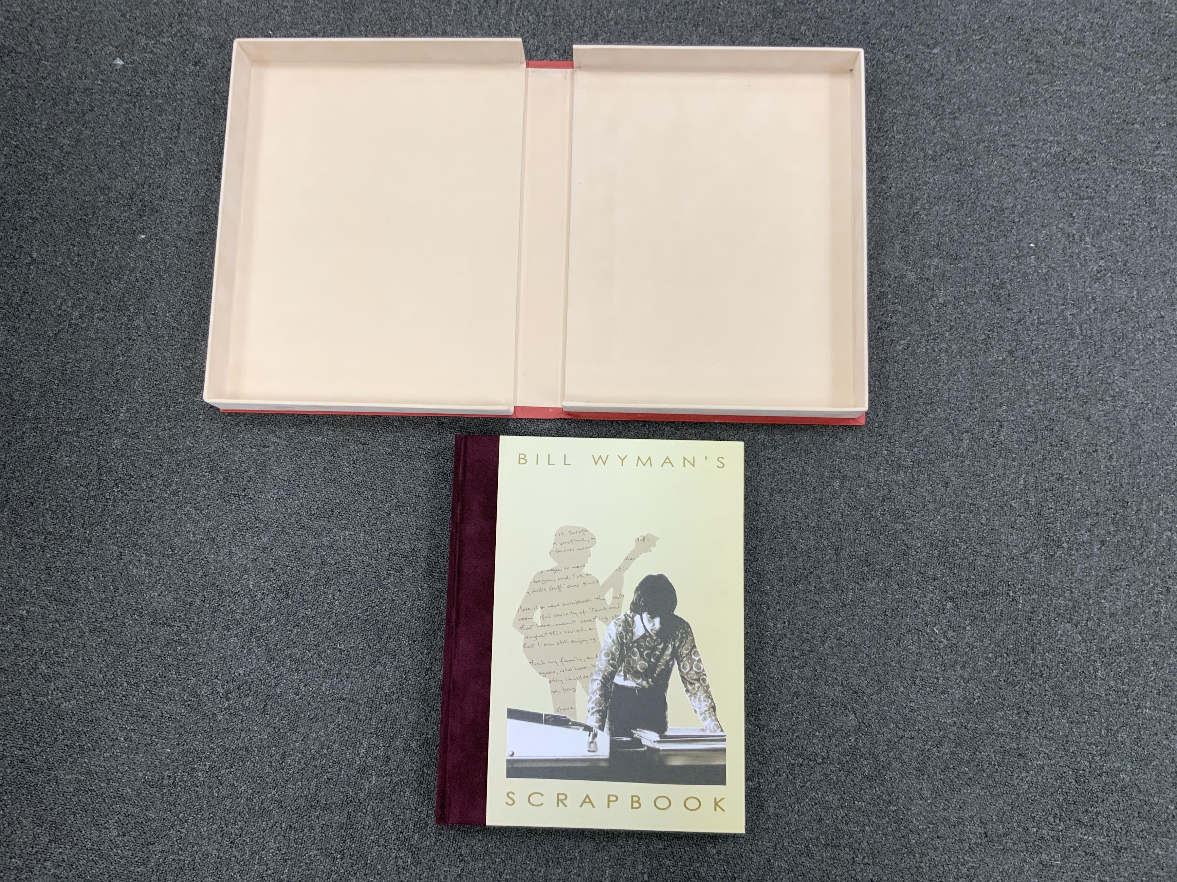 Bill Wyman‘s Scrapbook published by Concert Live Ltd. 2013, a signed limited edition 0602/1962, signed between pages 148 and 149, in a presentation box. Condition - fair to good